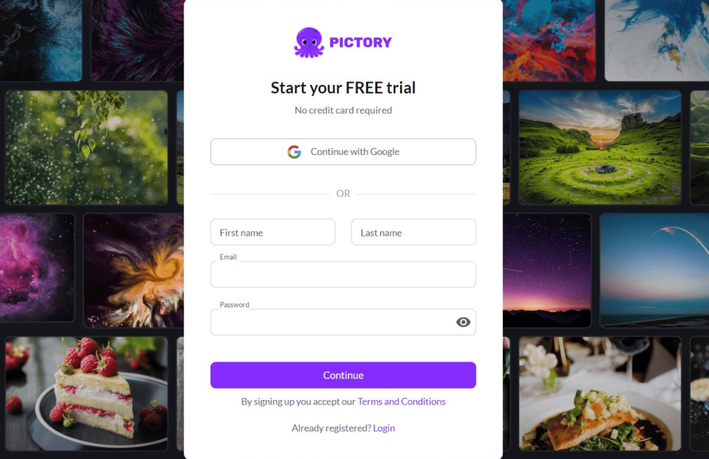 start pictory free trial 